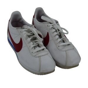 Nike Cortez Sneakers Women's Size 9 White‎ Red Blue Athletic Shoes Casual